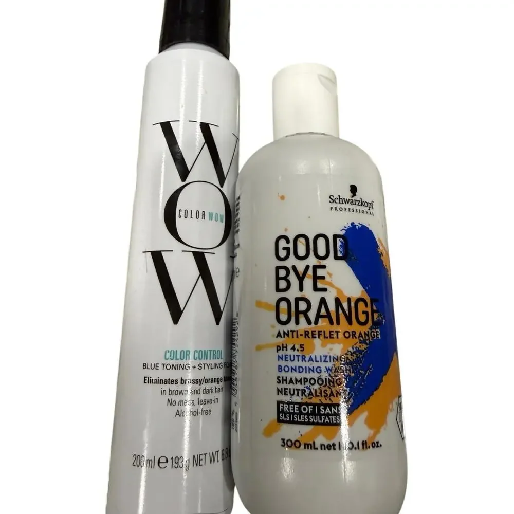 NEW Color Wow Blue Toning Foam Schwarzkopf Goodbye Orange Shampoo Brunette Hair